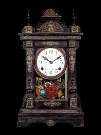 A Chinese 'Double Happiness' Gingerbread Clock, Deshunxing