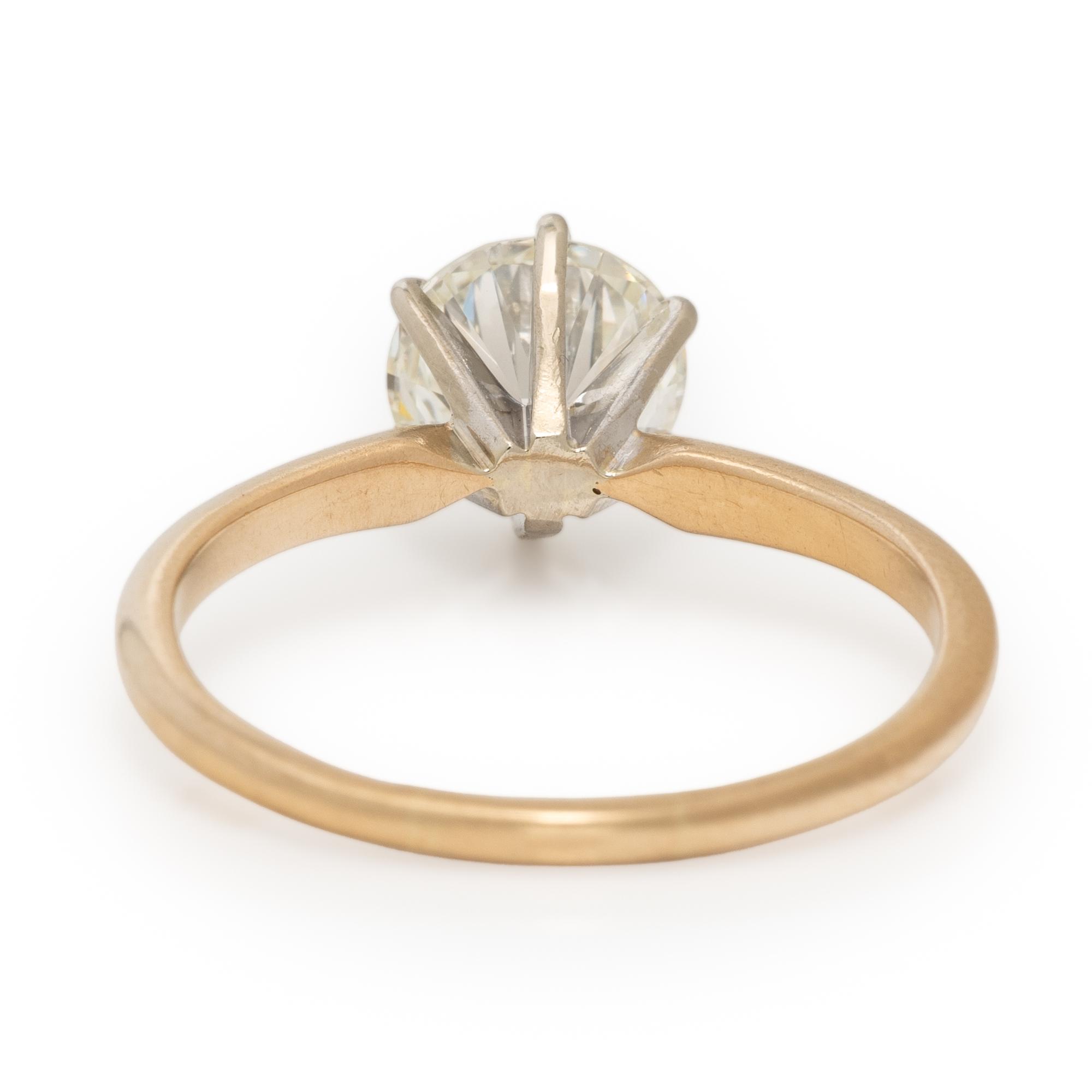 Diamond and Yellow Gold Solitaire Ring
