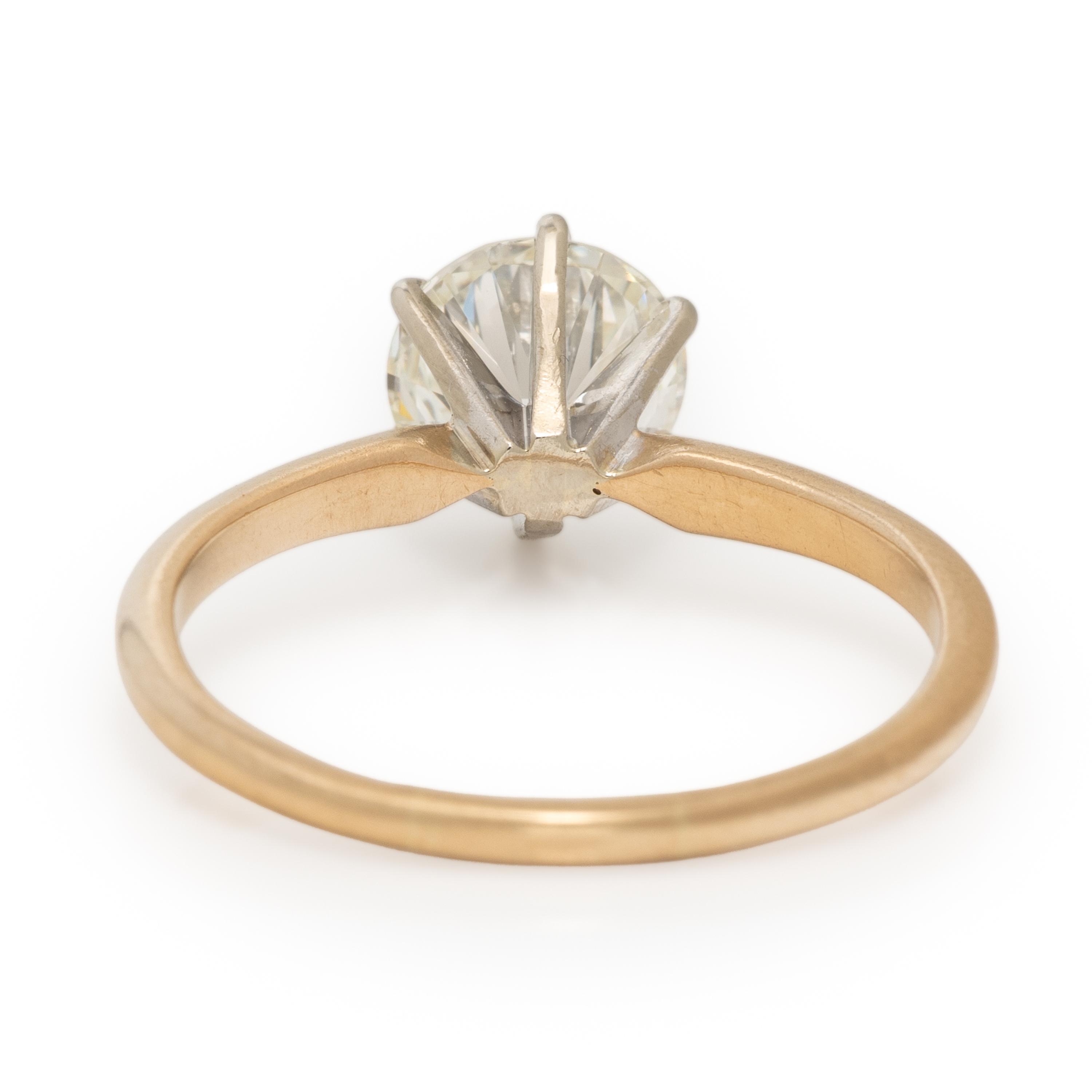 Diamond and Yellow Gold Solitaire Ring