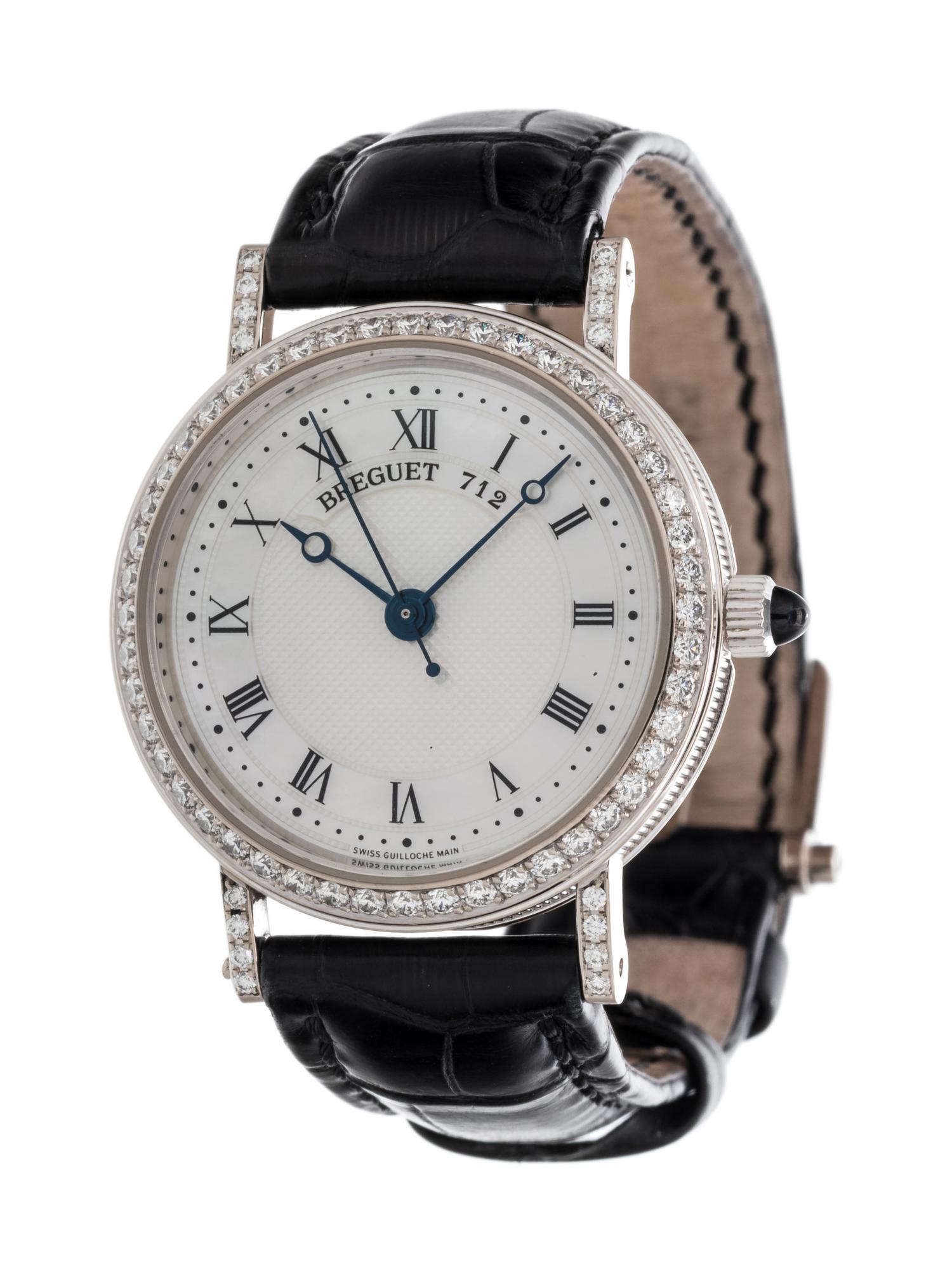BREGUET, 18K WHITE GOLD AND DIAMOND REF. 8068 'CLASSIQUE' WRISTWATCH