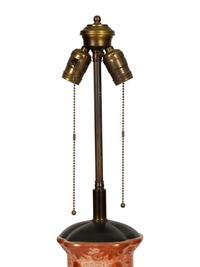 A Pair of Kutani Porcelain Vases Mounted as Lamps