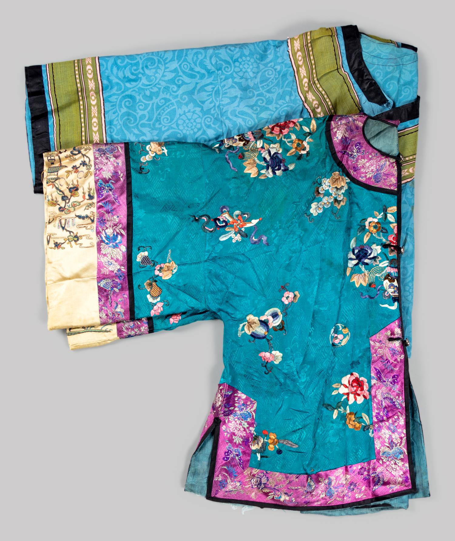 Two Chinese Embroidered Silk and Cotton Ladies' Articles