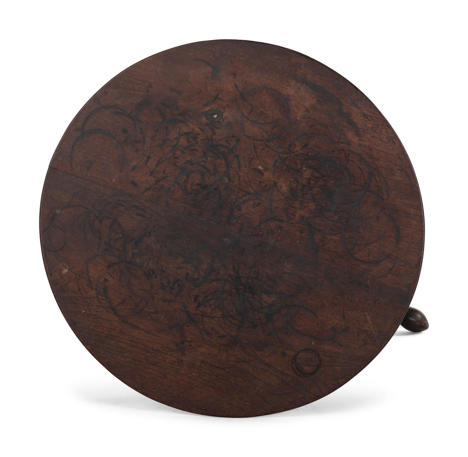 A Chippendale Turned Walnut Pad-Foot Candlestand