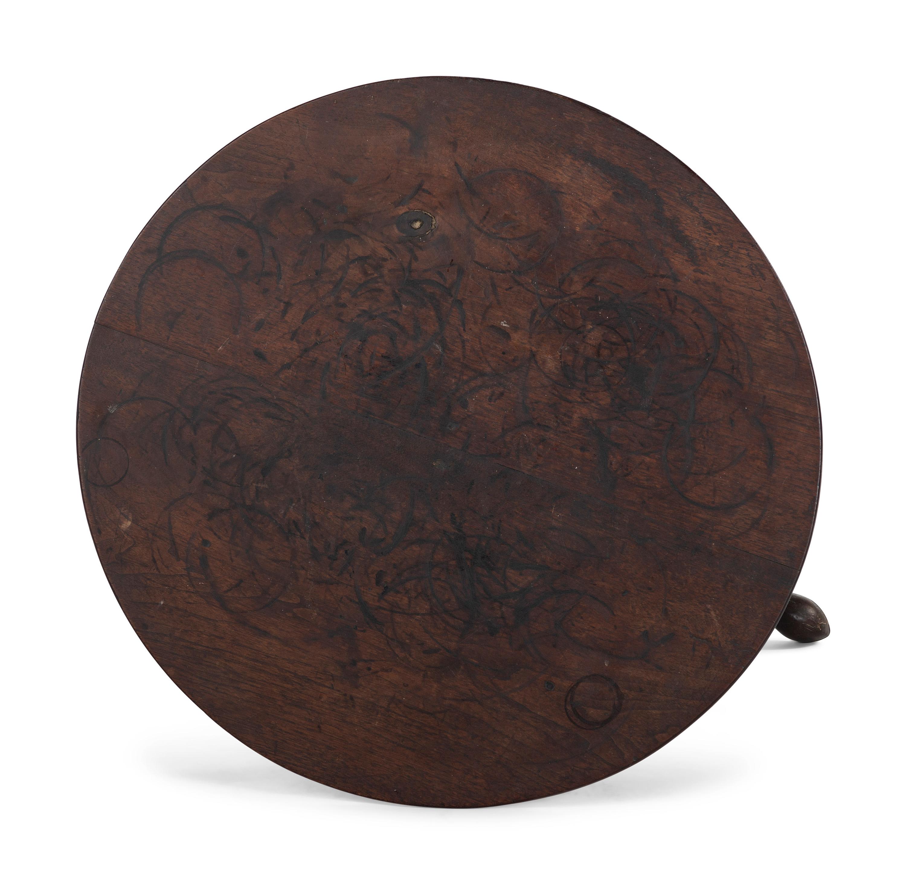 A Chippendale Turned Walnut Pad-Foot Candlestand