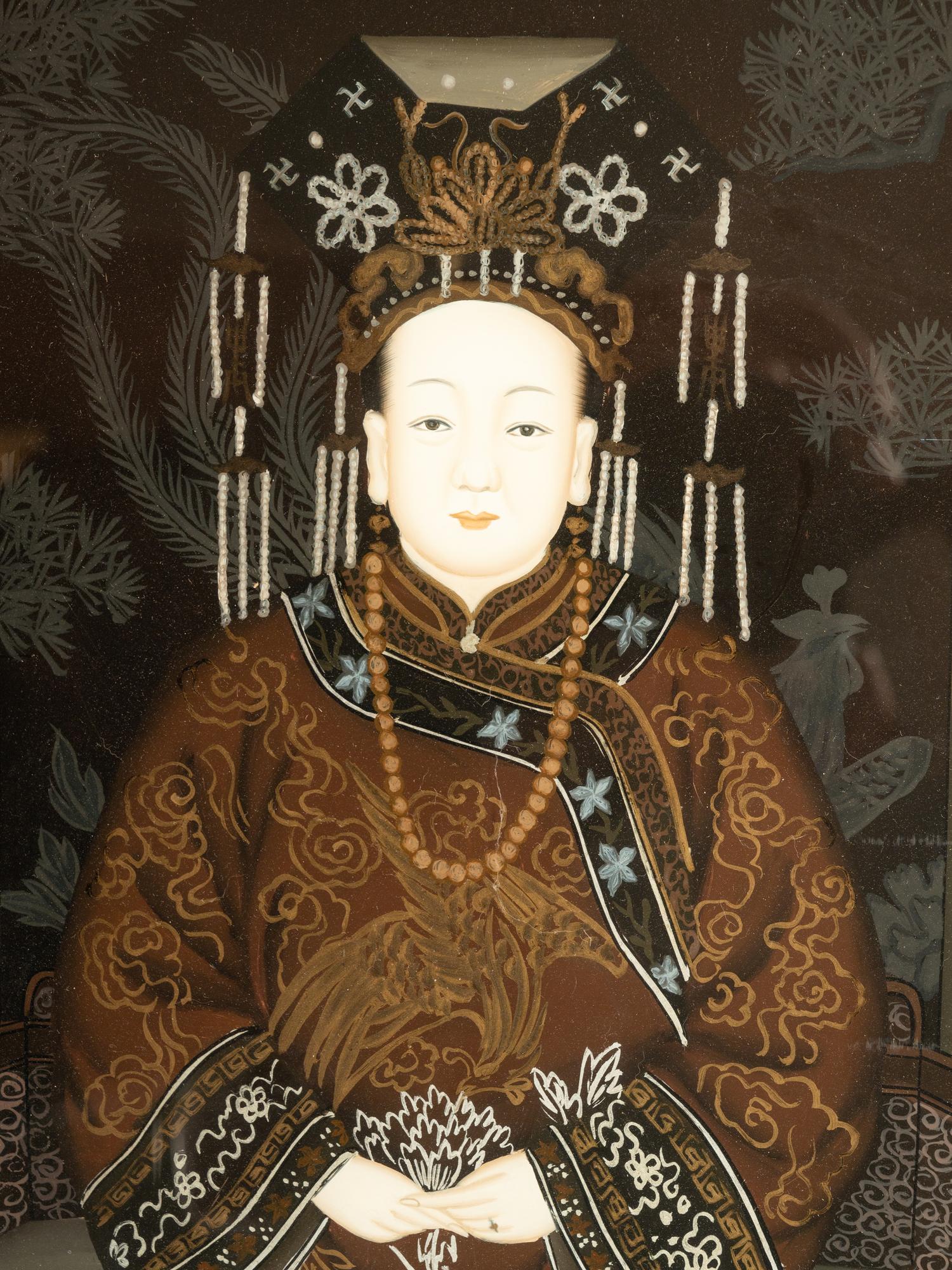 A Pair of Chinese Reverse Glass Paintings