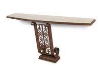 An Art Deco Steel Marble-Top Console Table