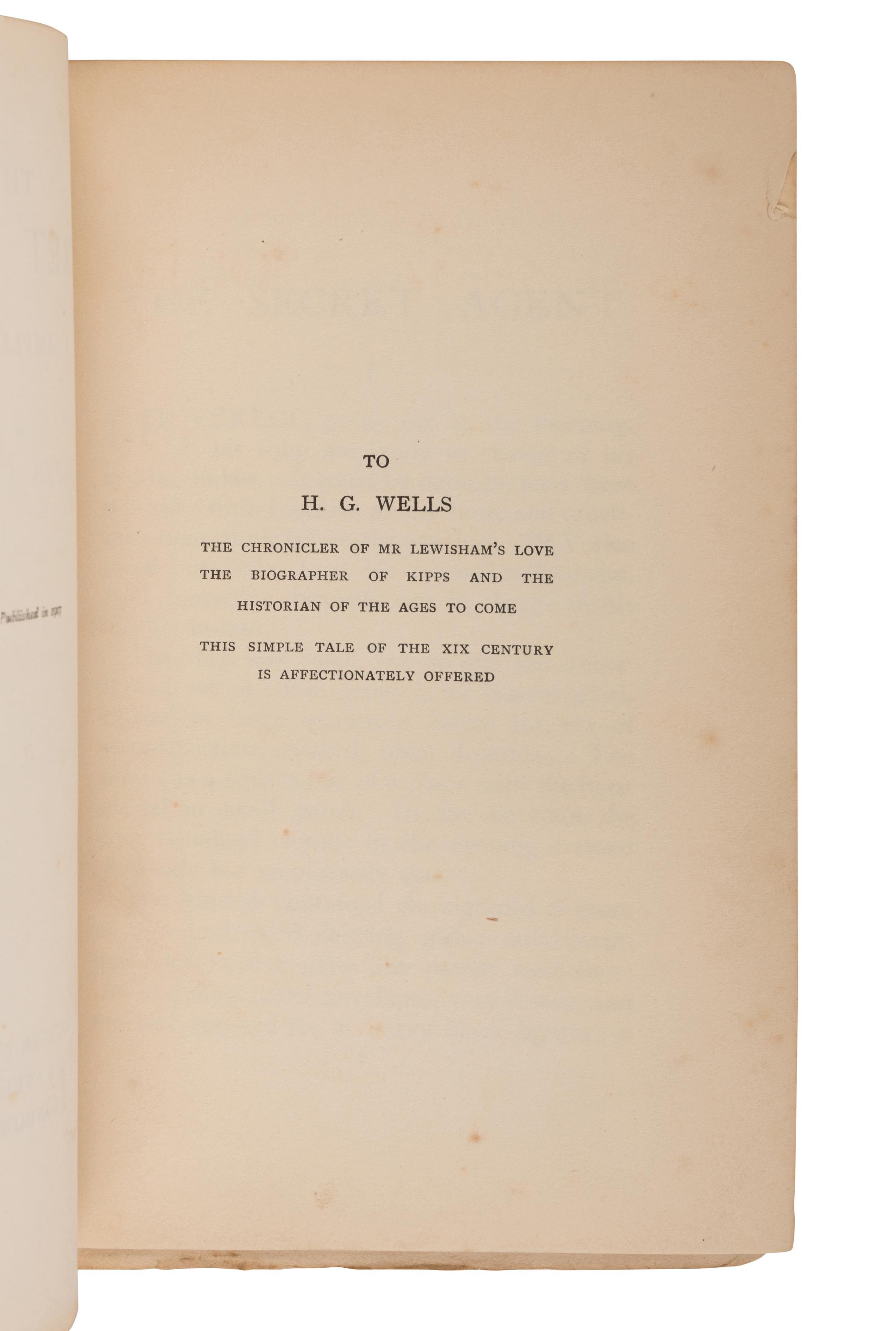 CONRAD, Joseph (1857-1924). The Secret Agent . A Simple Tale . London: Methuen & Co., 1907.