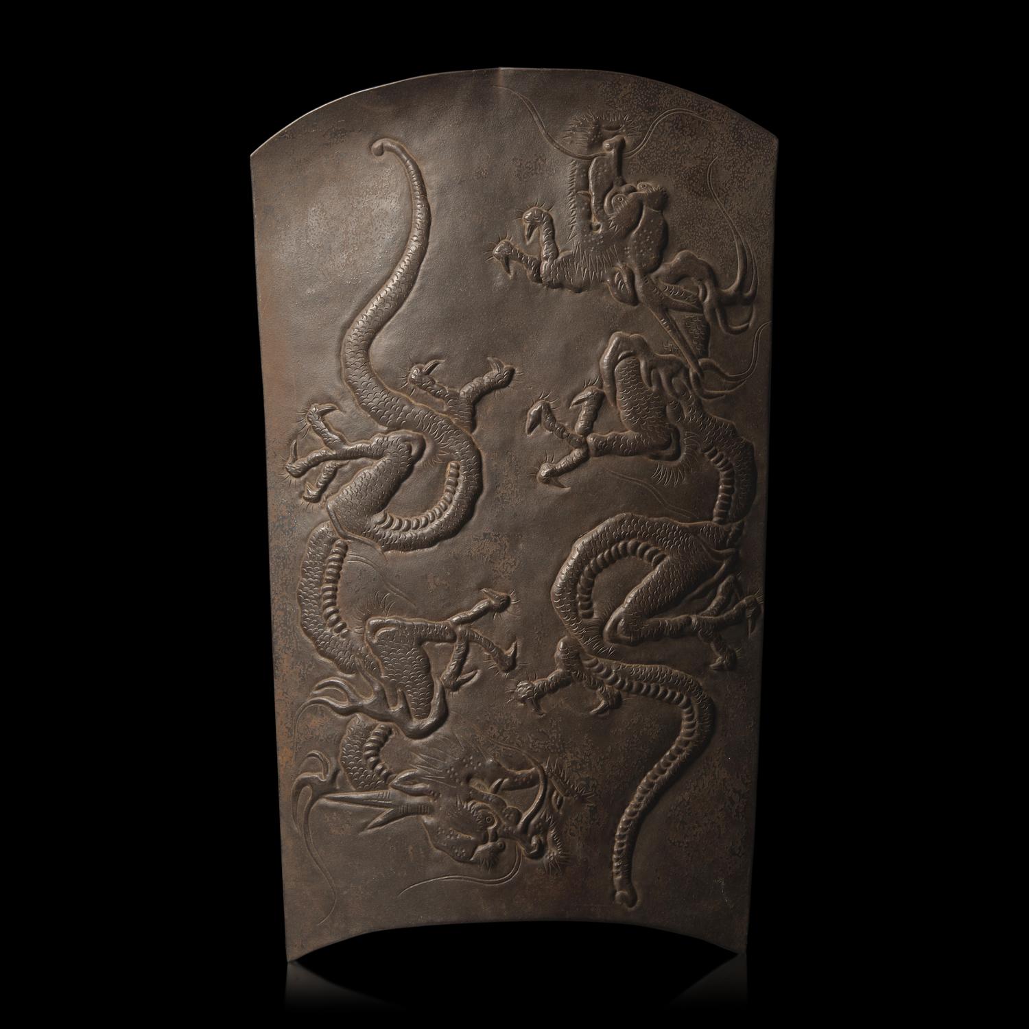 A Pair of Japanese Myochin School Iron 'Armor Plates', Meiji Period