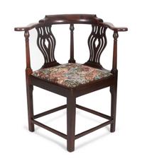 A Chippendale Mahogany Corner Chair