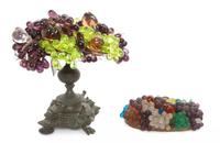 Two Associated Beaded Glass Lamps Height of taller 12 inches.
