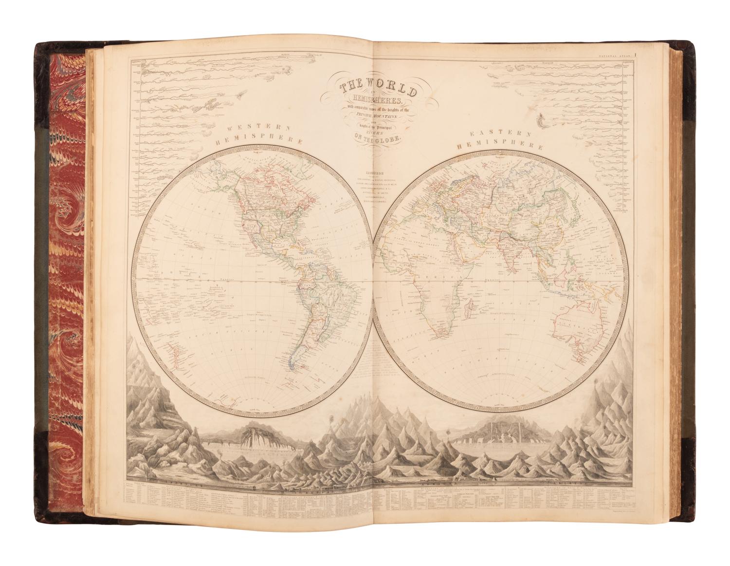 [NATURAL HISTORY]. JOHNSTONE, Alexander Keith (1804-1871). The National Atlas of Historical, Commercial and Political Geography . Edinburgh AND London: William Blackwood and Sons, 1850.