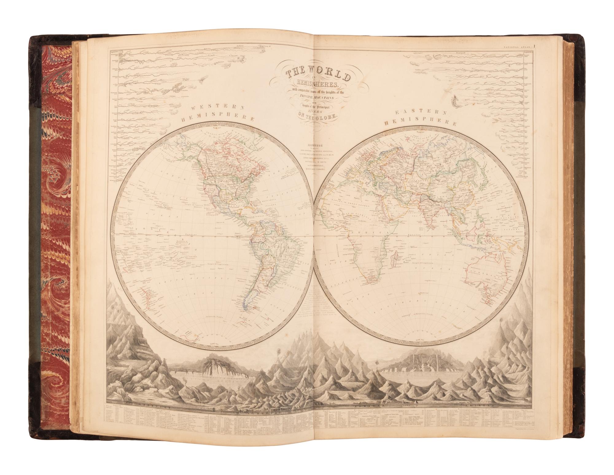 [NATURAL HISTORY]. JOHNSTONE, Alexander Keith (1804-1871). The National Atlas of Historical, Commercial and Political Geography . Edinburgh AND London: William Blackwood and Sons, 1850.