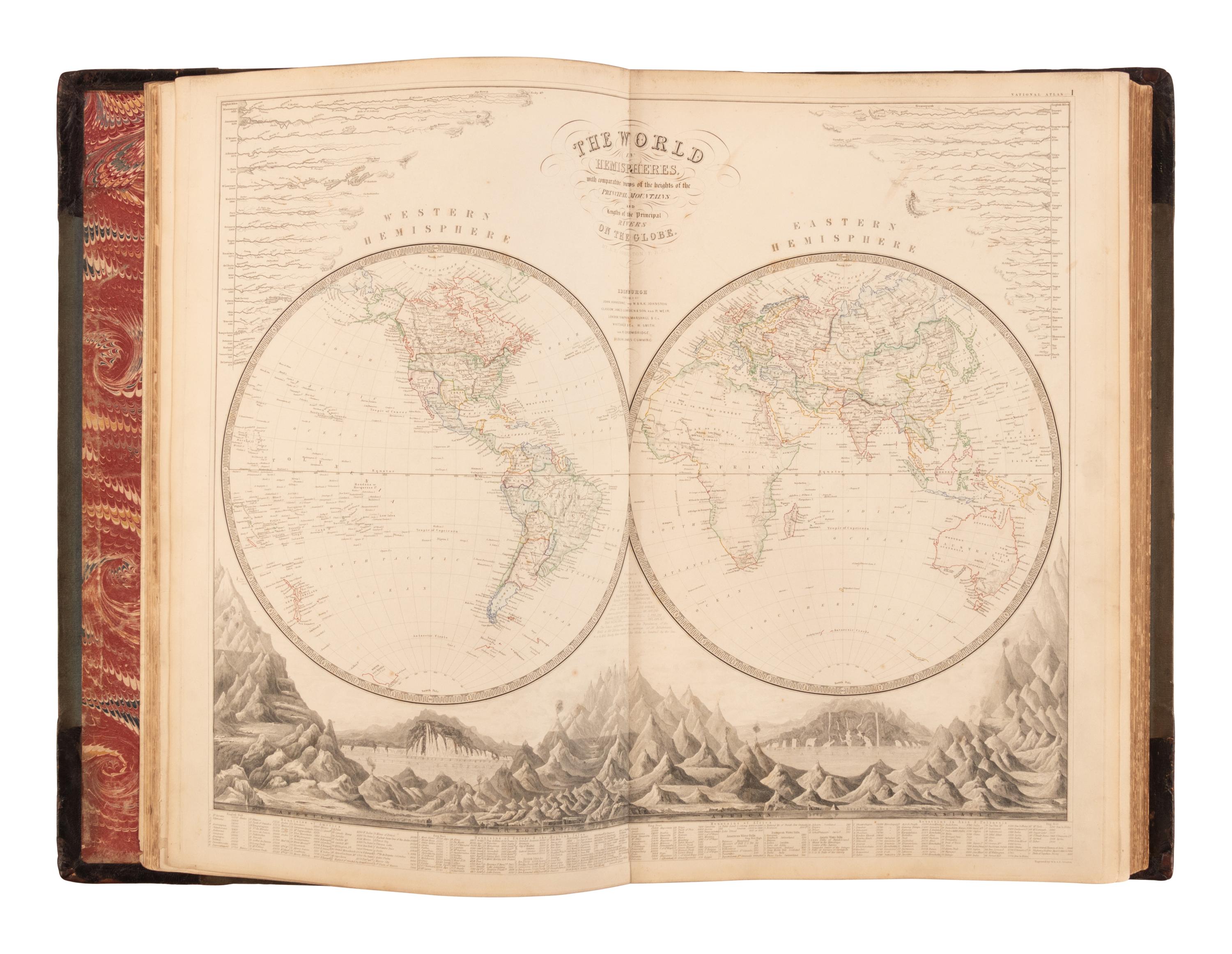 [NATURAL HISTORY]. JOHNSTONE, Alexander Keith (1804-1871). The National Atlas of Historical, Commercial and Political Geography . Edinburgh AND London: William Blackwood and Sons, 1850.