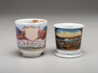 Two Painted Porcelain Shaving Mugs