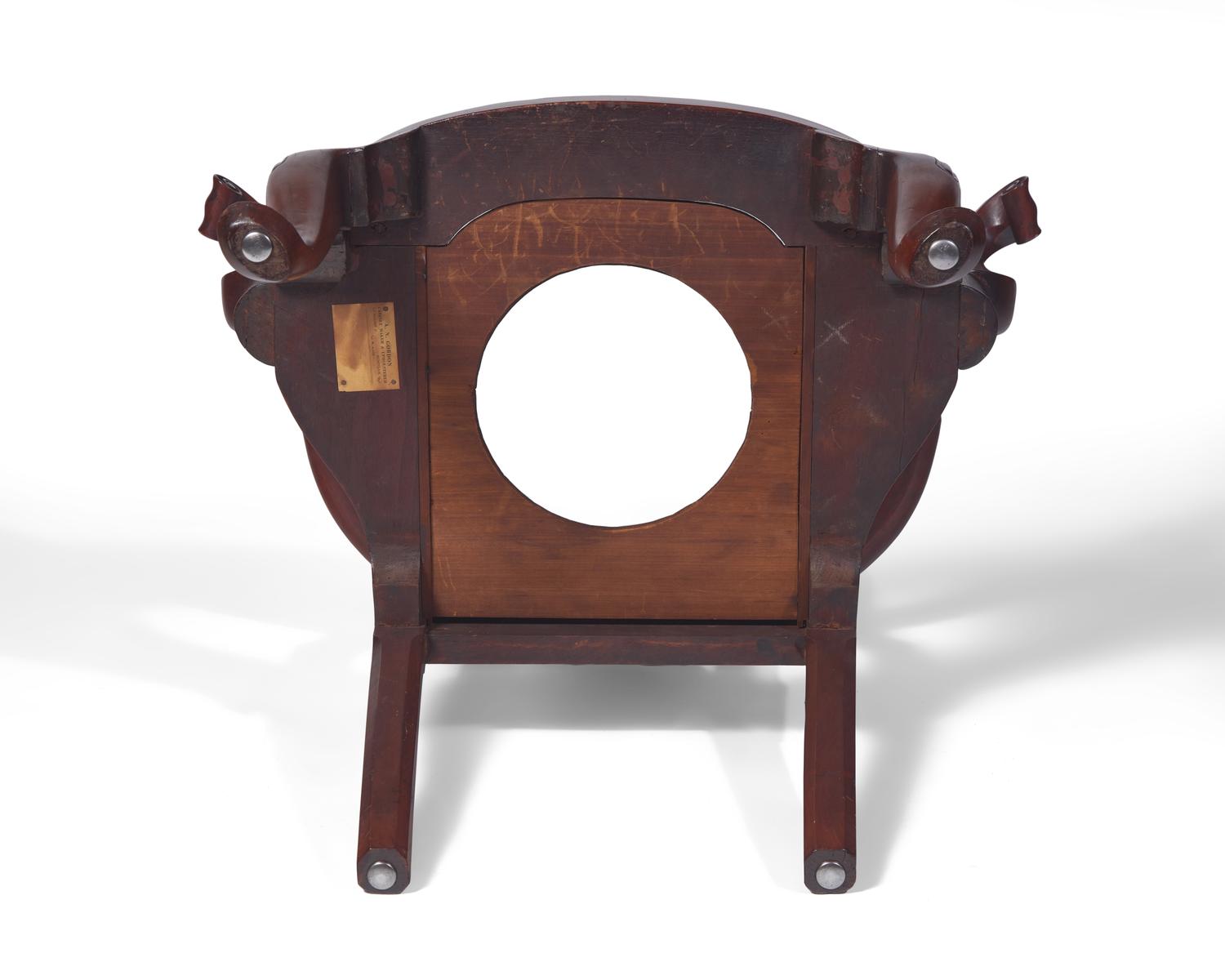 A Queen Anne Walnut Compass-Seat Open Arm Chair