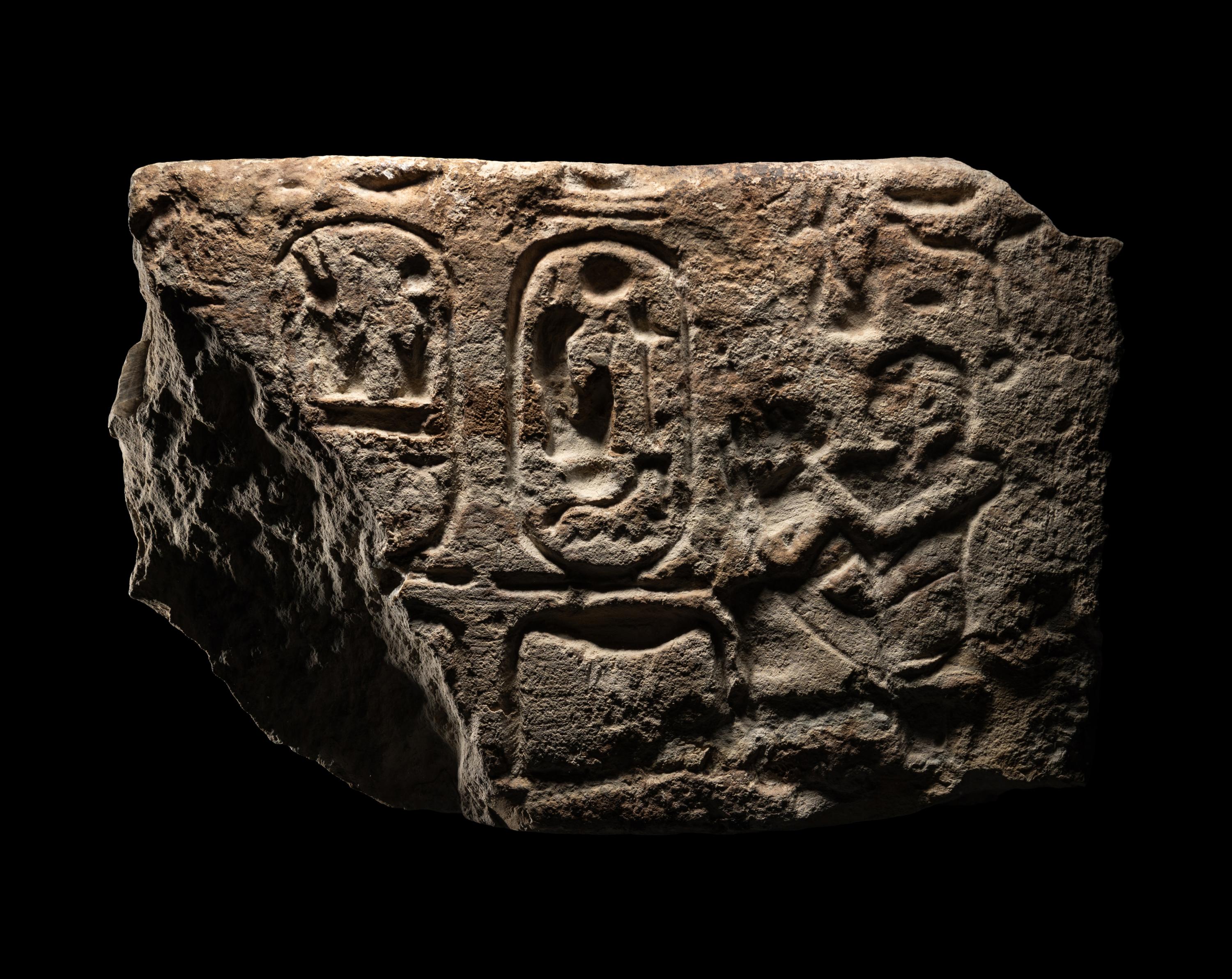 An Egyptian Limestone Relief Fragment with the Cartouche of Rameses II