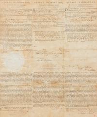 WASHINGTON, George (1732-1799) and Thomas JEFFERSON (1743-1826) Three-language ship's papers, 1795, SIGNED.