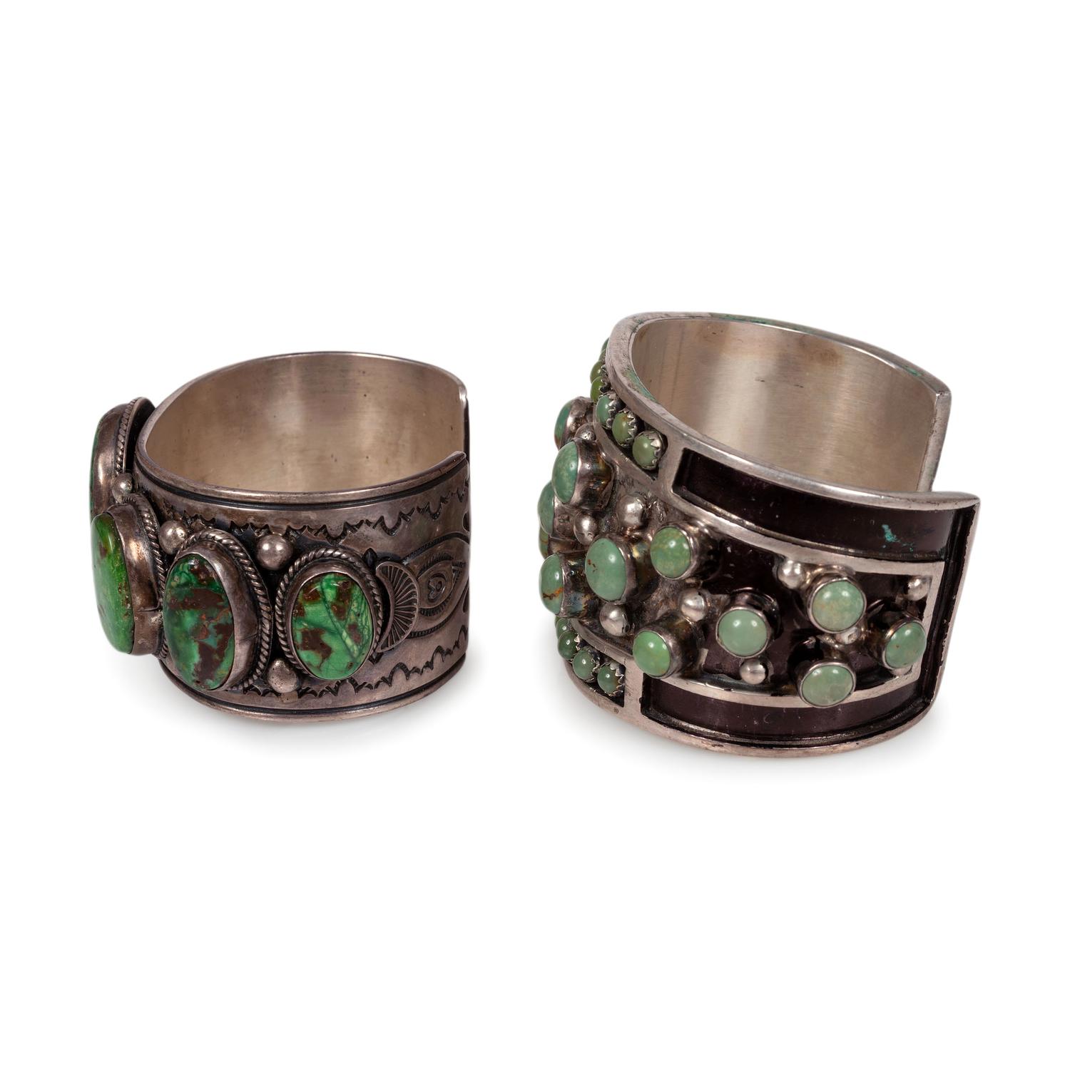 Navajo Silver an Turquoise Cuff Bracelets