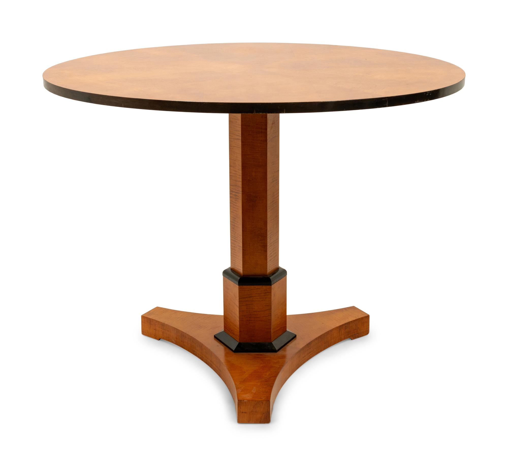 A Biedermeier Style Part Ebonized Center Table
