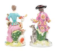 A Pair of Chelsea Porcelain Figural Groups