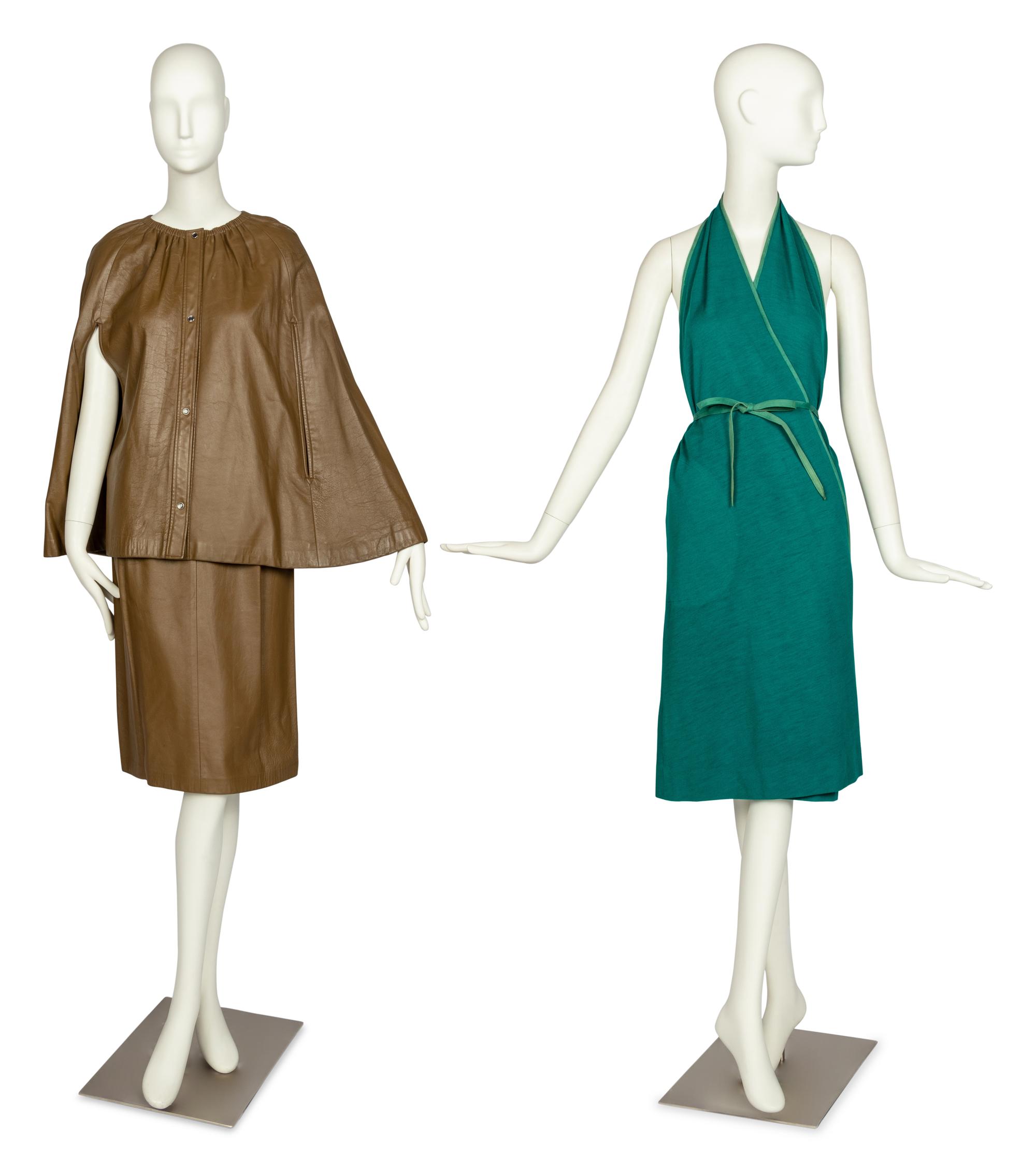Bonnie Cashin Cape and Skirt, Dress, Coat, Photograph, Two Sketches, Two Patterns, 1960s