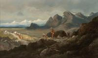 Indians Watching a Wagon Train
