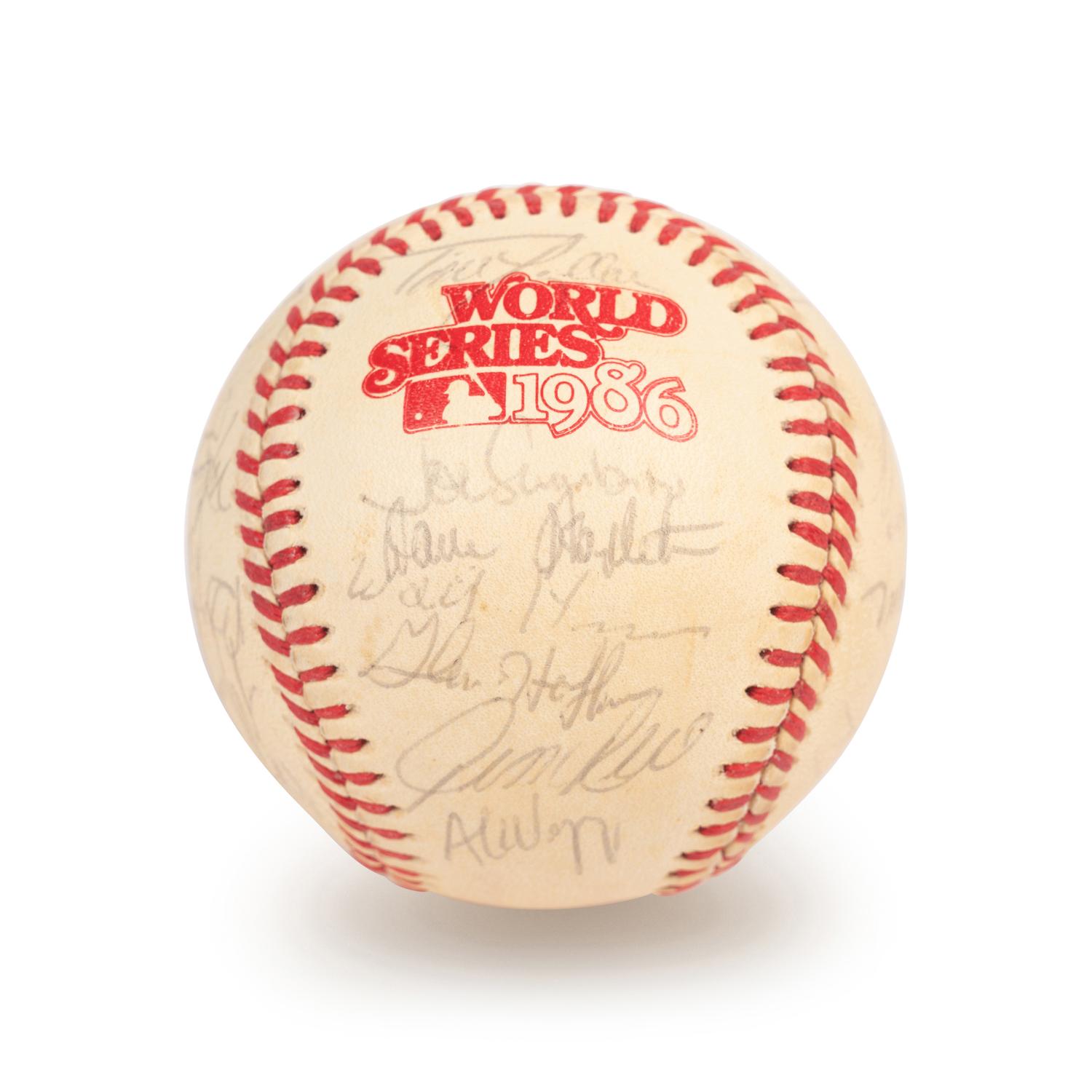 A 1986 Boston Red Sox American League Champions Team Signed Autograph Baseball with 30 Signatures (Beckett Authentication Services Letter BAS Certified),