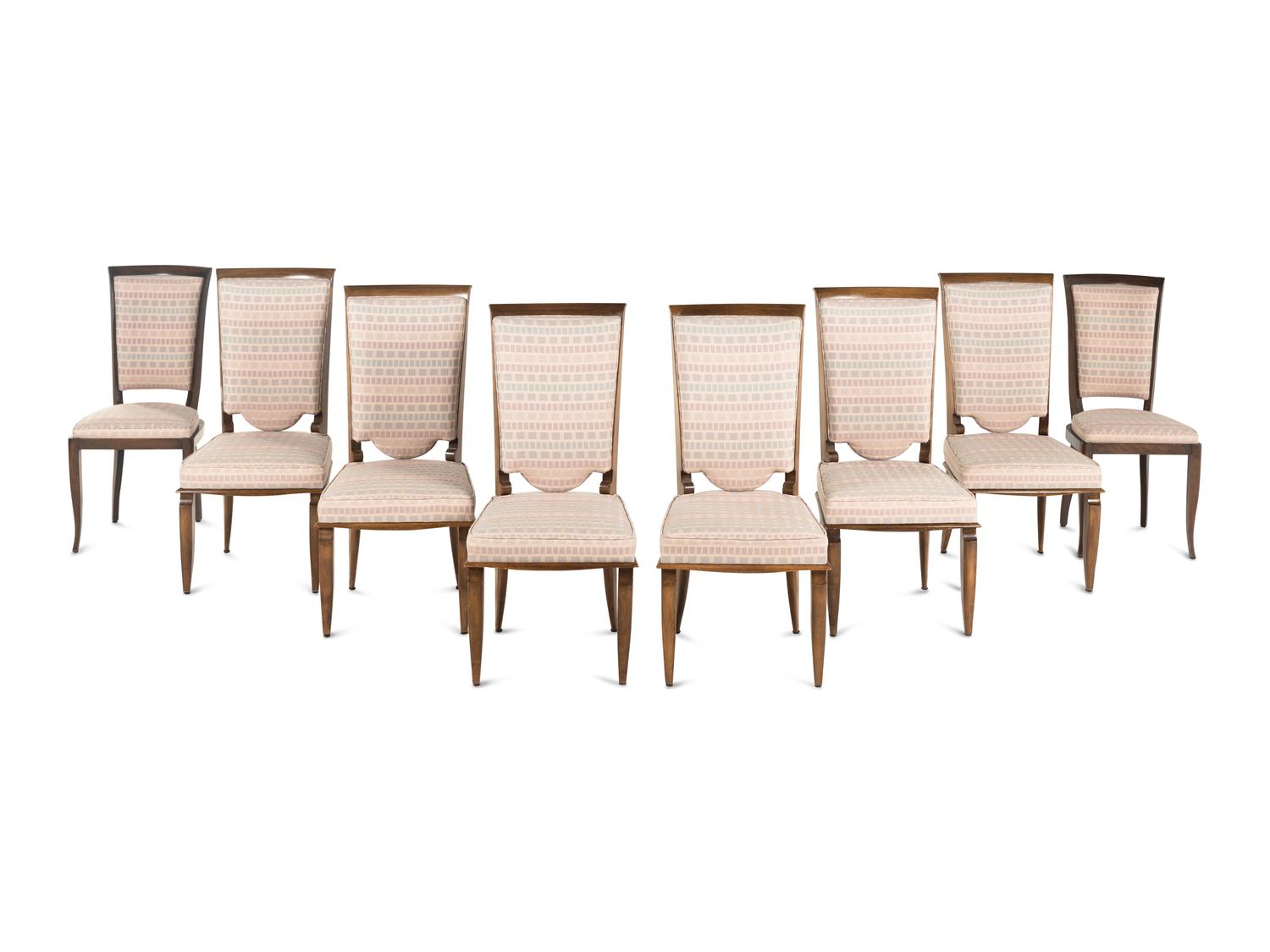 A Set of Eight Art Deco Dining Chairs Attributed to Jean Pascaud
