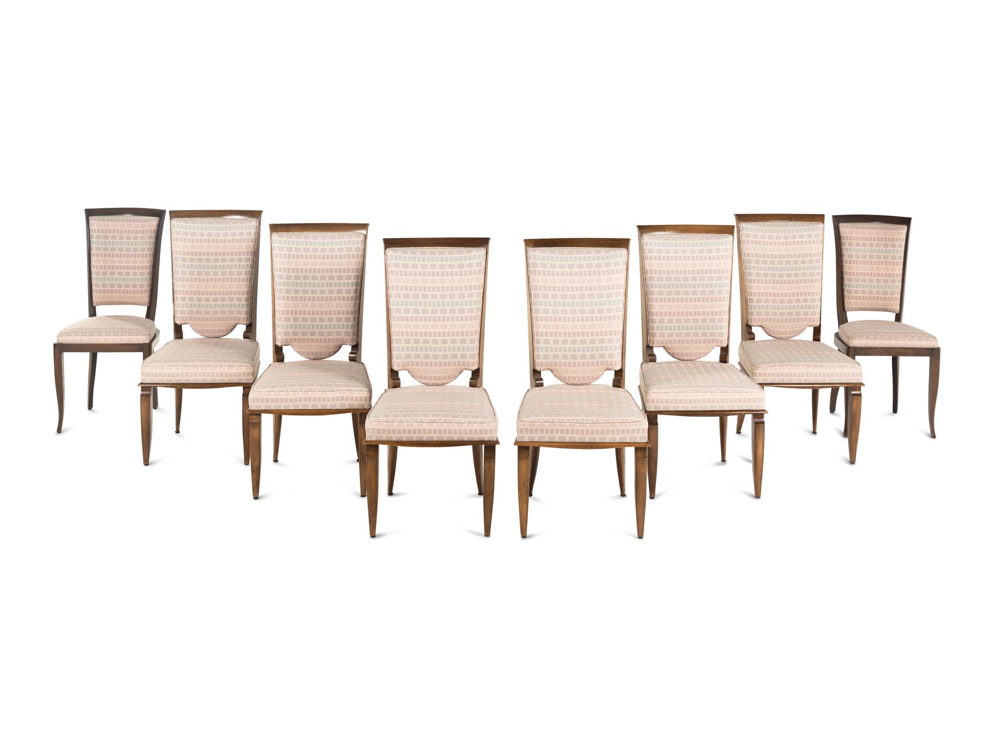 A Set of Eight Art Deco Dining Chairs Attributed to Jean Pascaud