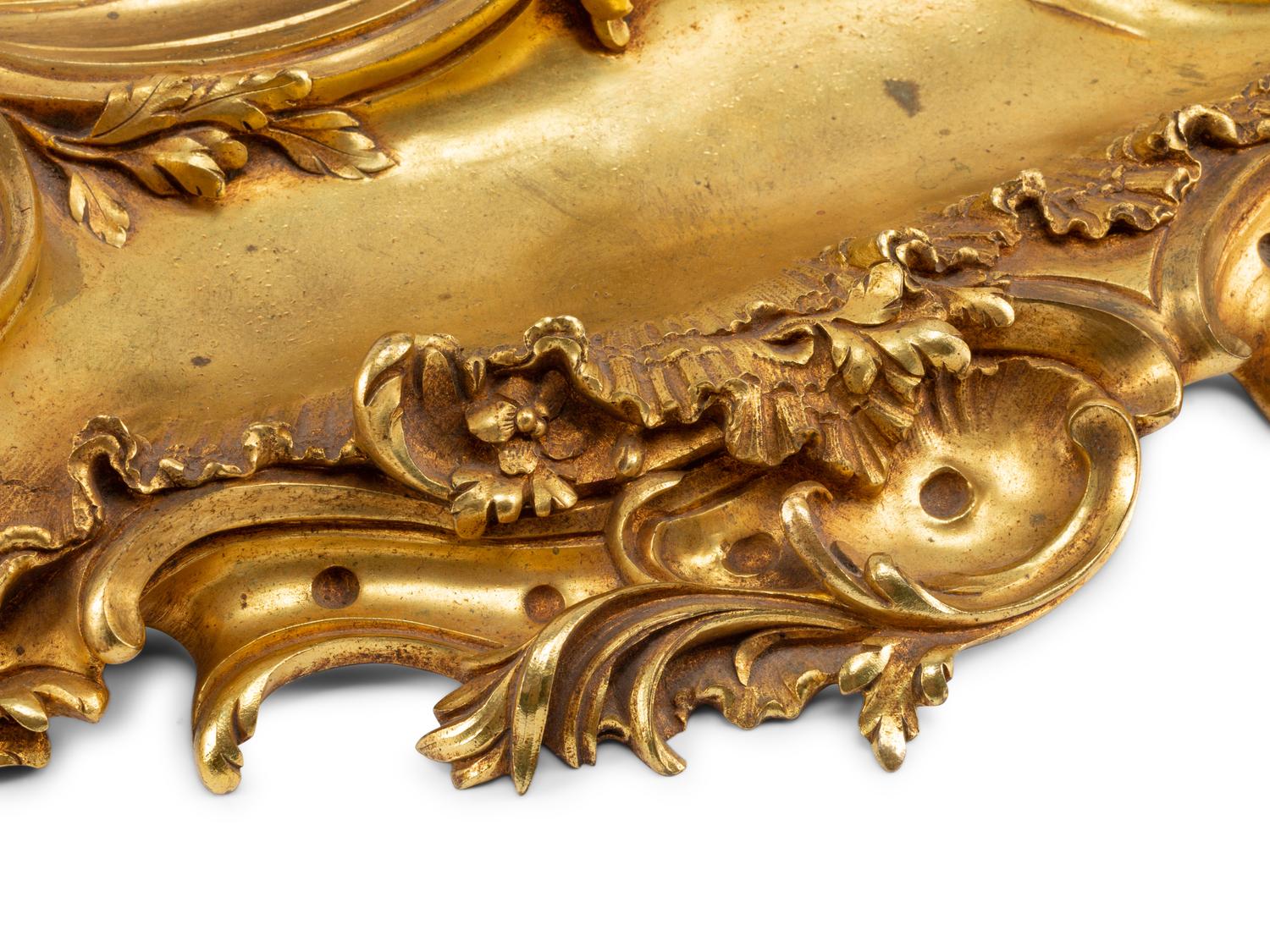A Louis XV Style Gilt Bronze Mounted Inkwell
