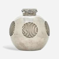 Jean Luce (French, 1895-1964) Rare Art Deco Silvered Vase, France, 1930s