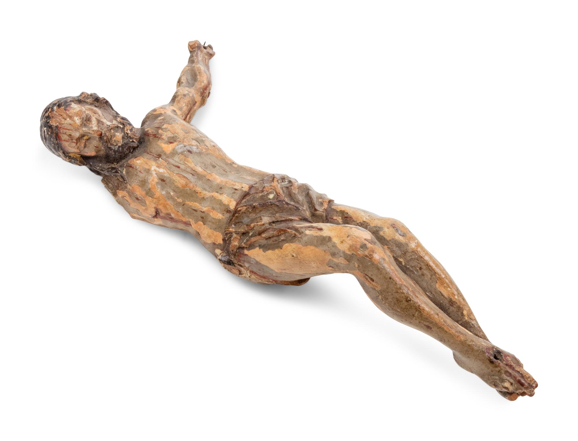 A Continental Carved and Painted Corpus Christi