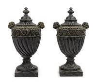 A Pair of Neoclassical Style Resin Urns