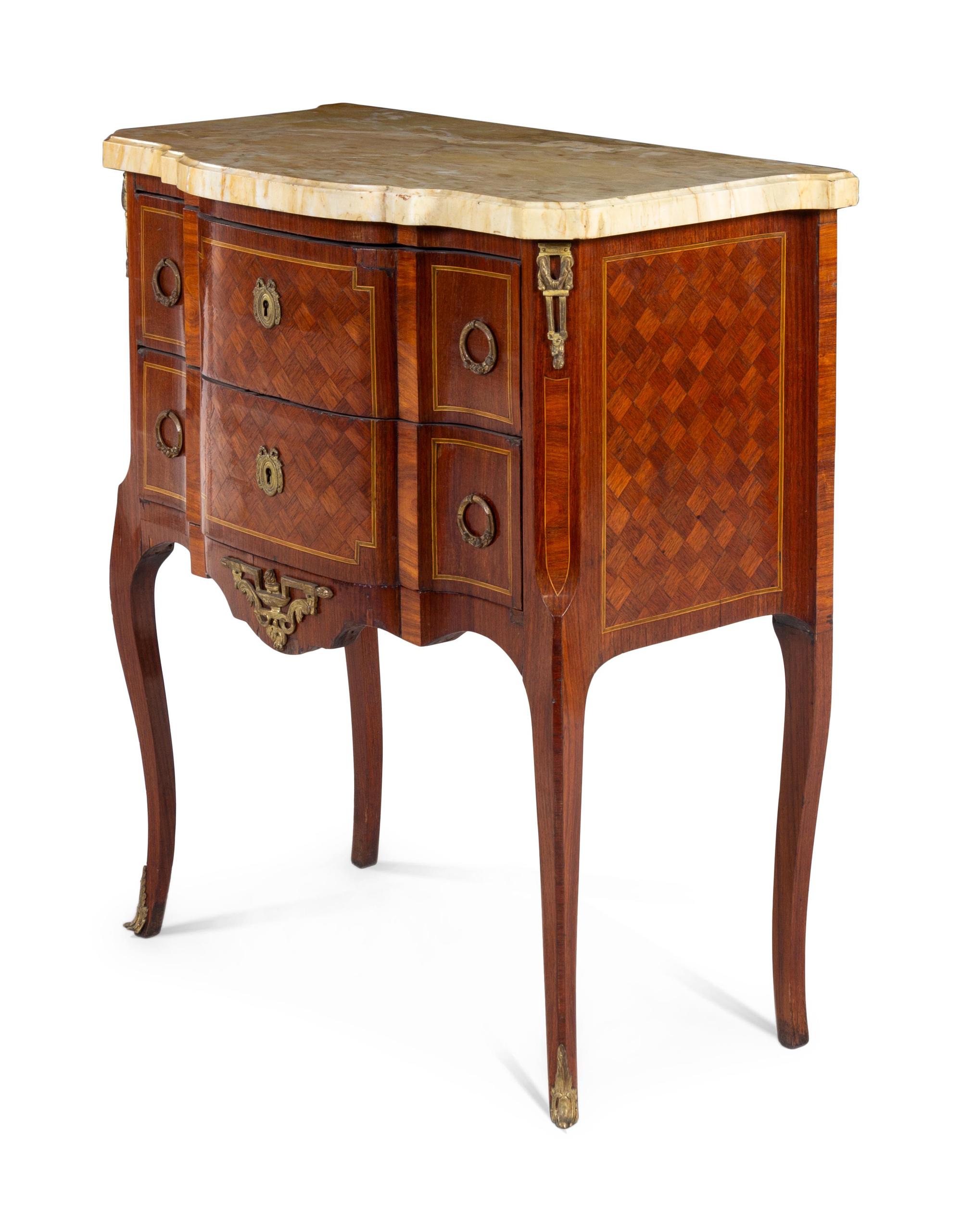 A Louis XV Style Parquetry Commode