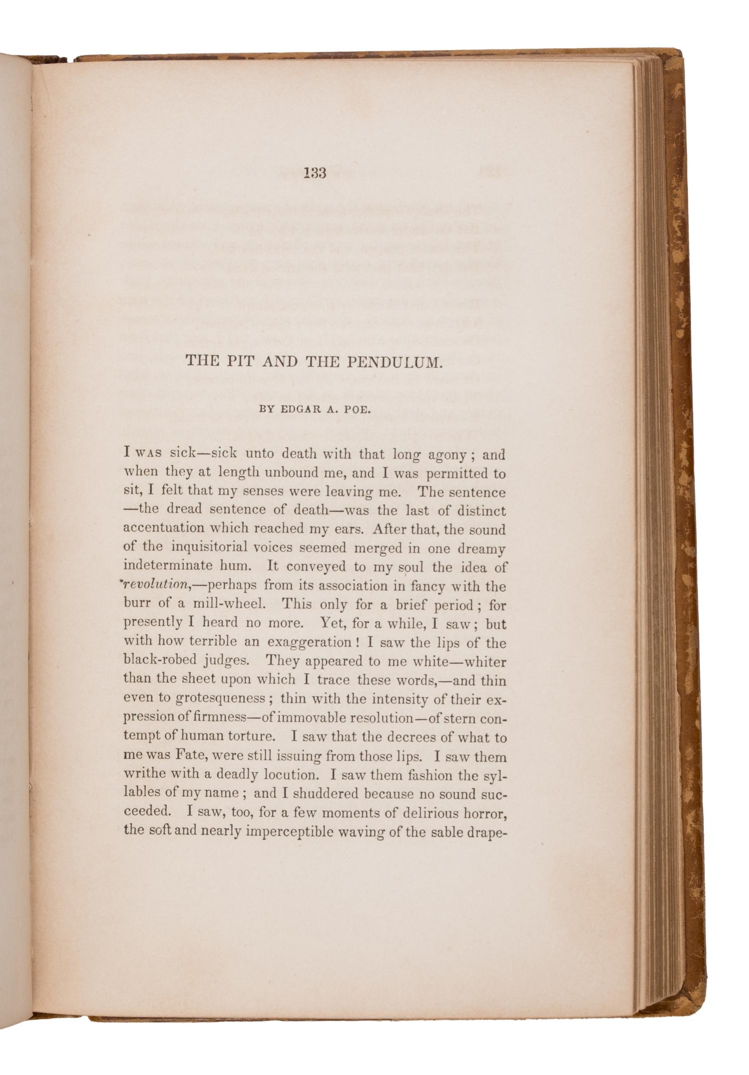 Poe, Edgar Allan (1809-1849). "The Pit and the Pendulum." In: The Gift . Philadelphia: Carey and Hart, 1843.