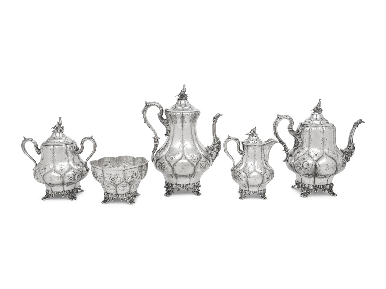 An American Silver Five-Piece Tea and Coffee Service