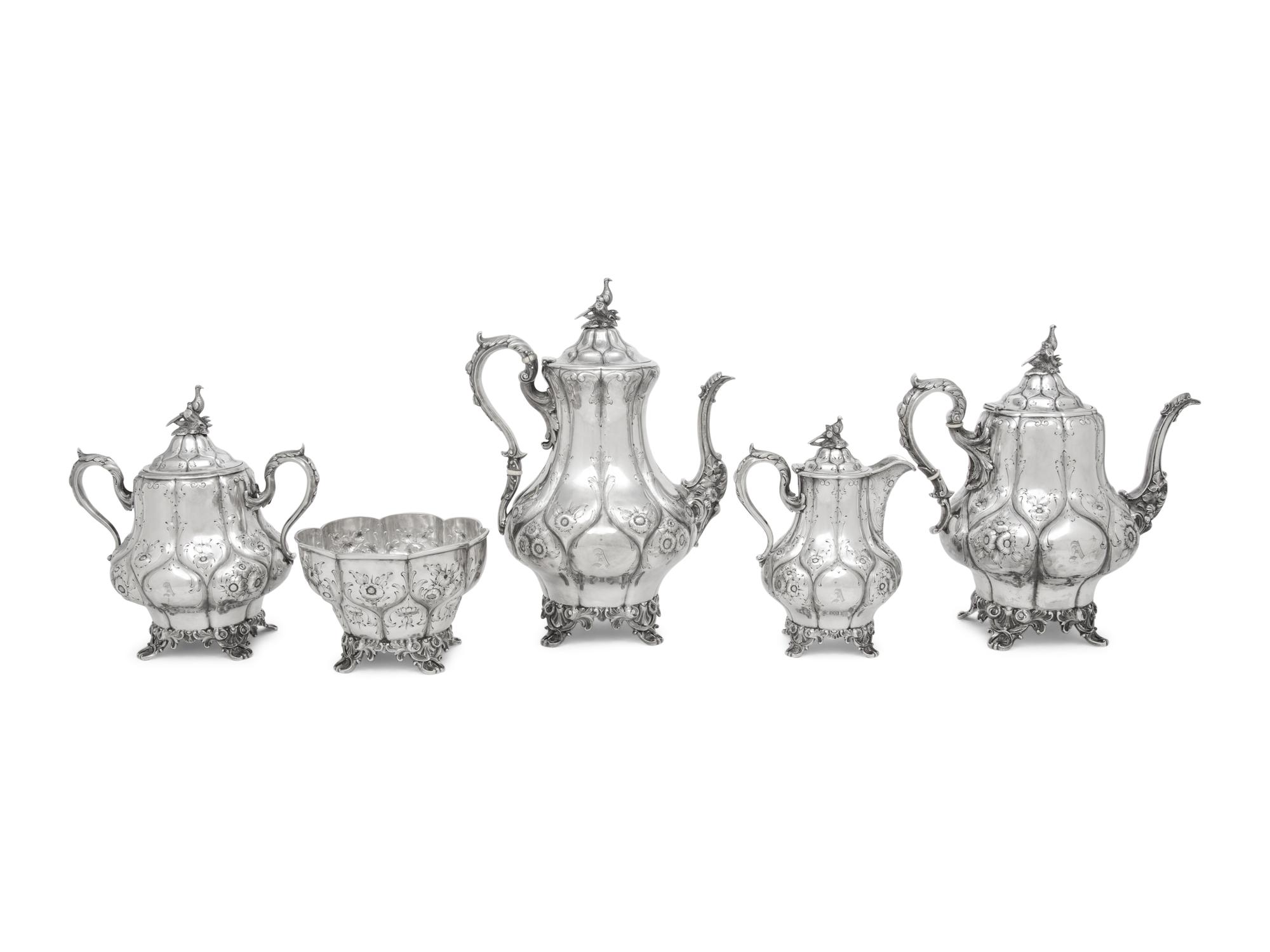 An American Silver Five-Piece Tea and Coffee Service