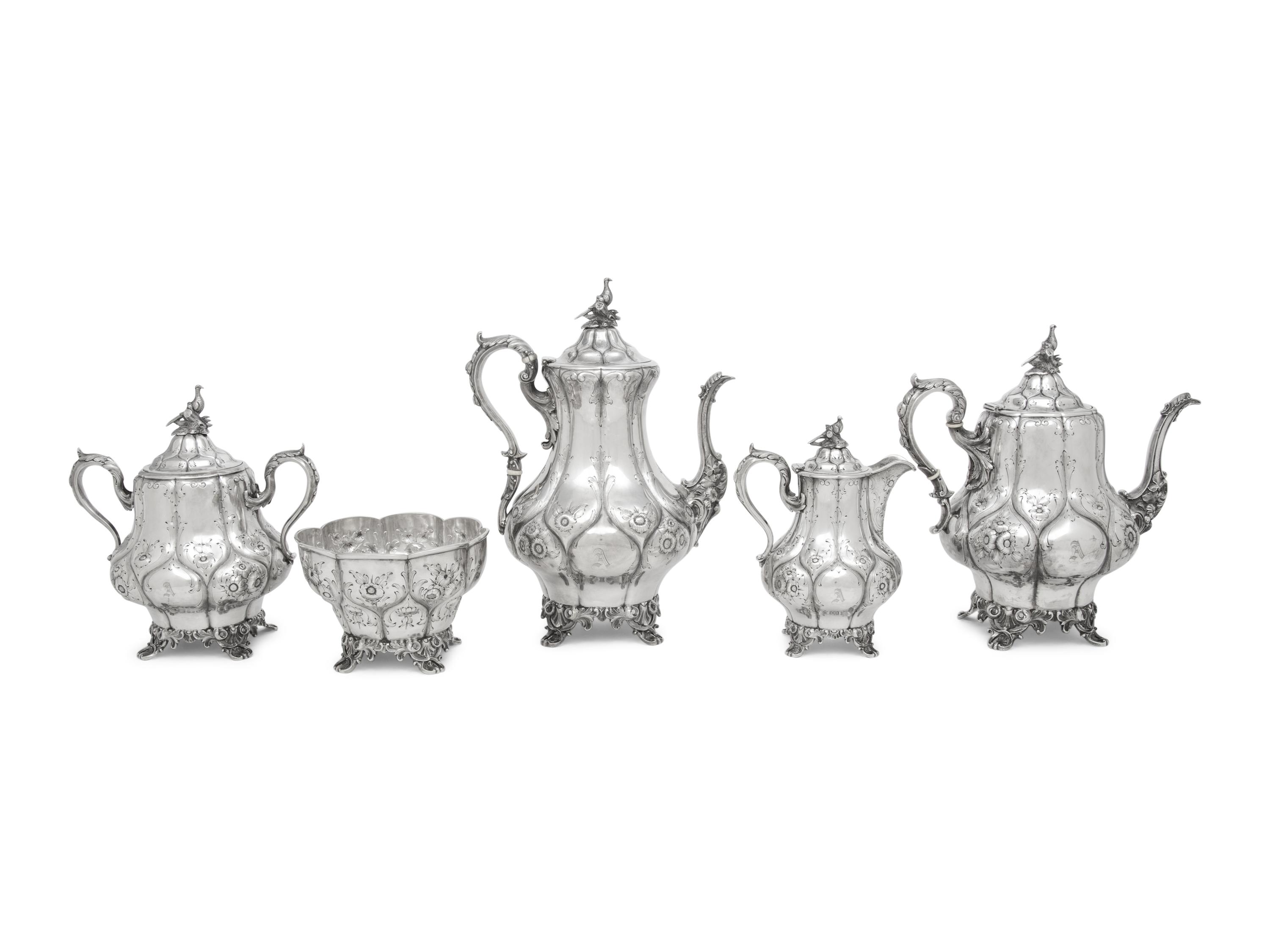 An American Silver Five-Piece Tea and Coffee Service