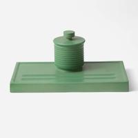 A Wedgwood Keith Murray (1892-1981) Designed Matt Green Inkstand UK, 1930s