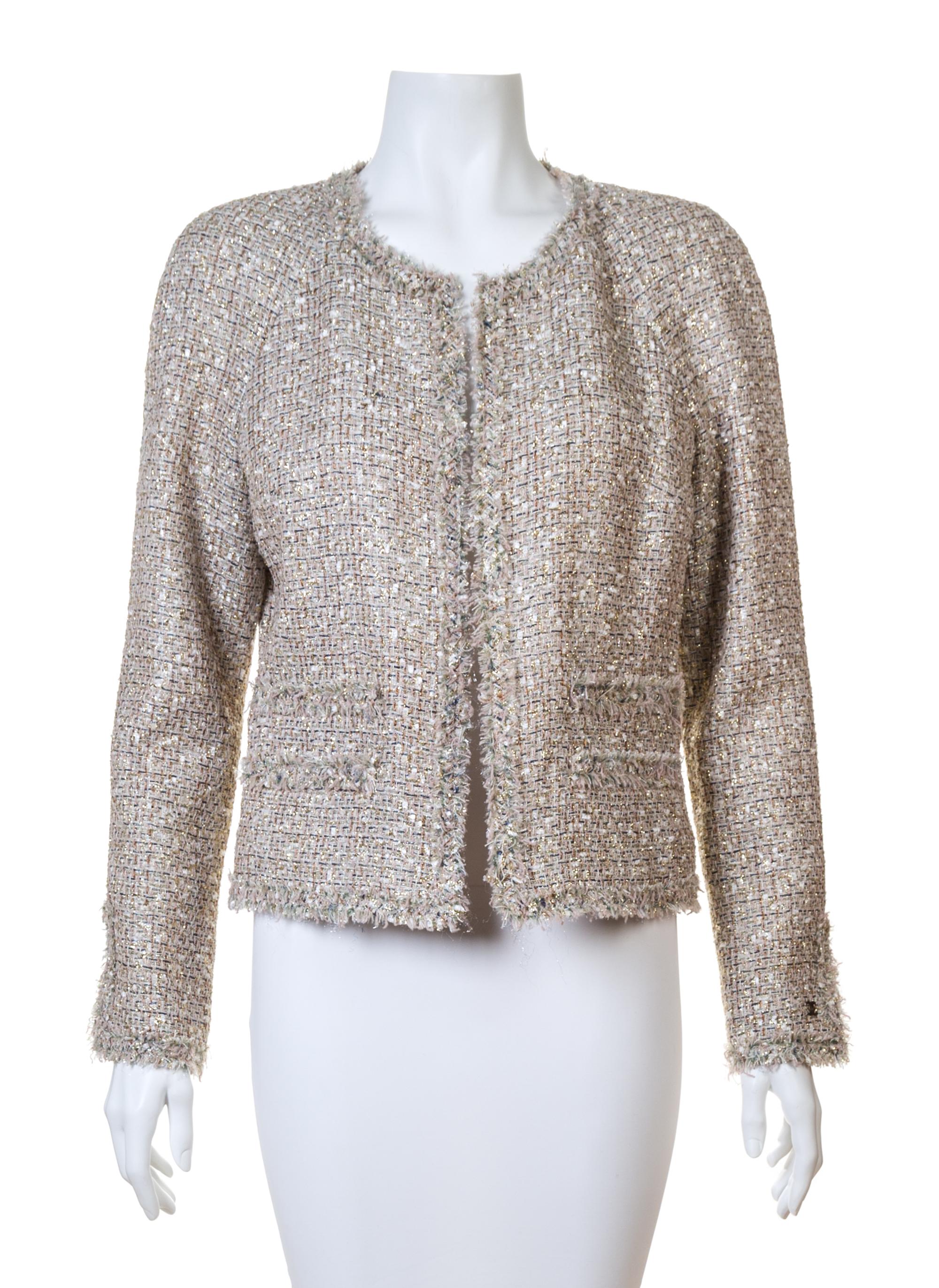 A Chanel Multicolor Boucle Shimmer Jacket, Size 40.