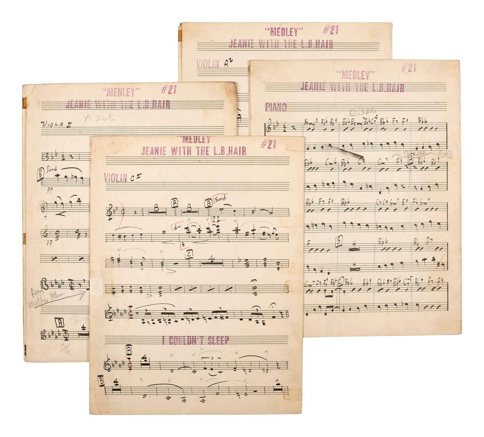 [WORLD WAR II] -- [MILLER, Glenn (1904-1944)]. World War II-era archive of manuscript scores and ephemera related to the Glenn Miller Army Air Force Band and associated musicians and orchestras.