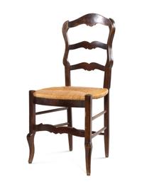 Four Louis XV Provincial Style Rush-Seat Side Chairs