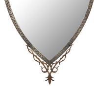 A Continental Brass and Iron Shield-form Mirror