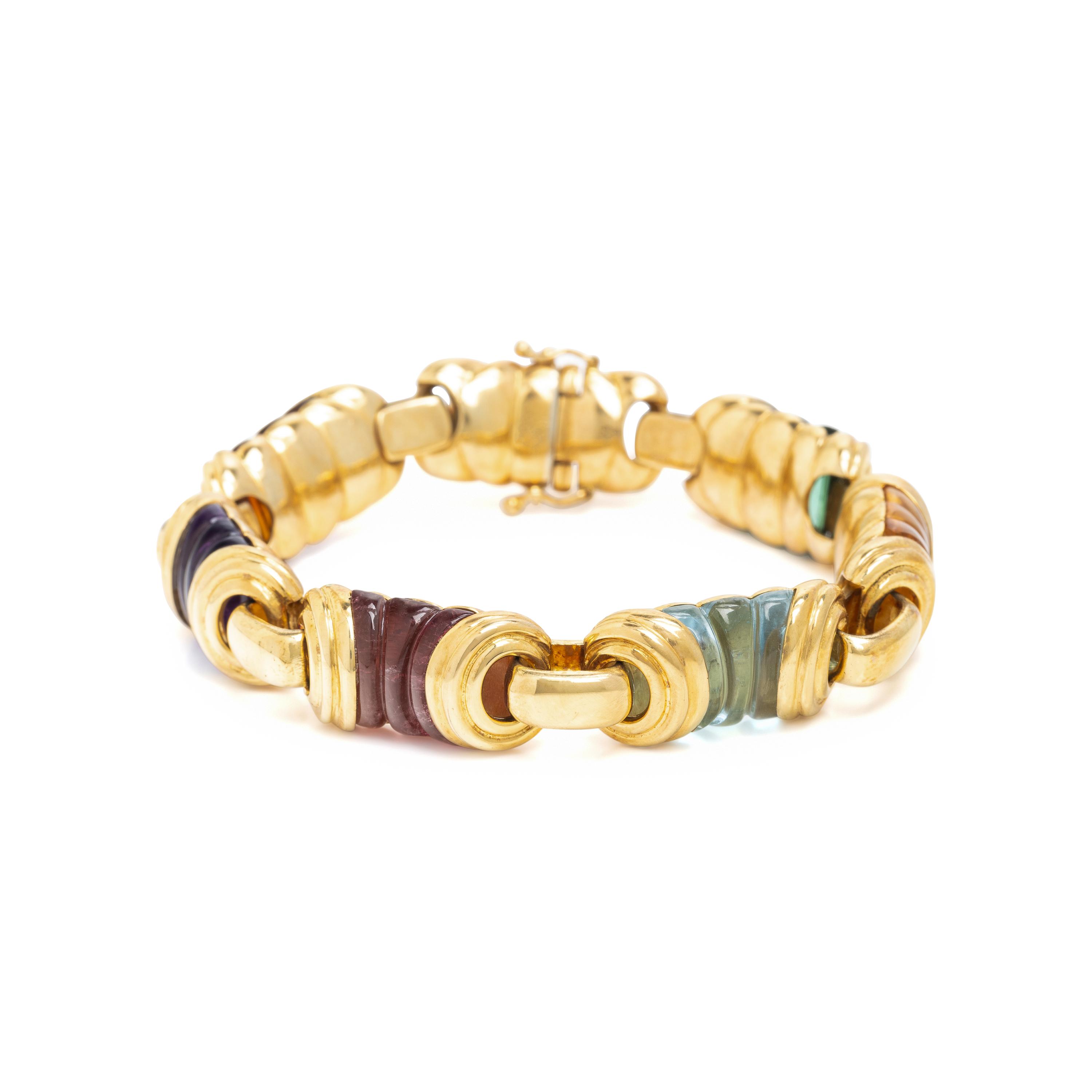 Yellow Gold and Multigem Bracelet