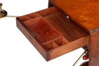 A George III Mahogany Drop-Leaf Telescoping Quartet Stand with Brass Candle Arms
