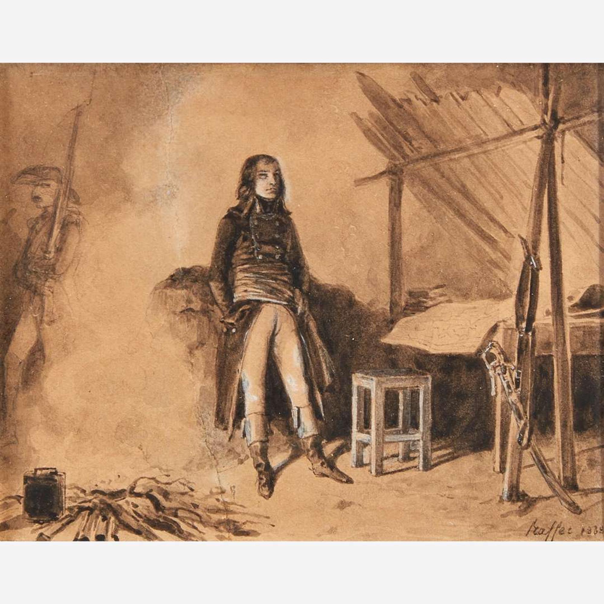 Auguste Raffet (French, 1804–1860) Napoléon au Bivouac; together with a Companion