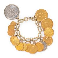 YELLOW GOLD AND COIN BRACELET