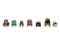 Seven Painted Cast Iron Toy Vehicles