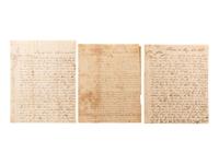 [WESTERN AMERICANA - NATIVE AMERICANS]. A group of 8 letters written by Stuart W. Case (1819-1879), most from Fayetteville, Arkansas, describing the Cherokee and forced emigration on the "Trail of Tears." Ca 1838-1840.