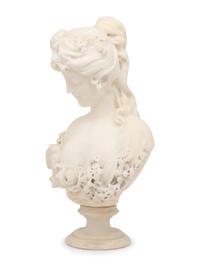 A Continental Carved Marble Bust